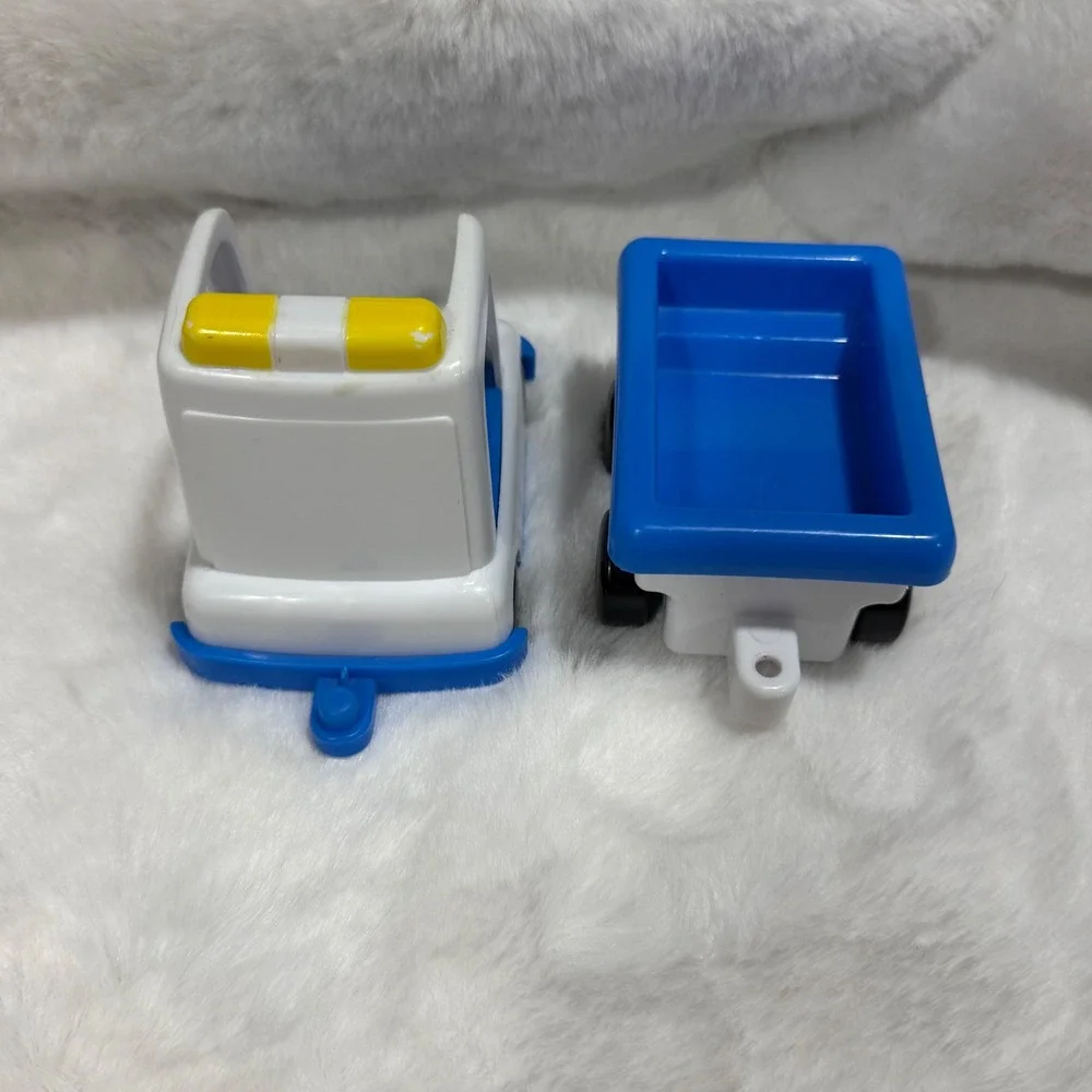 Toy Airport Baggage Cart and Trailer Blue White Toy Cart